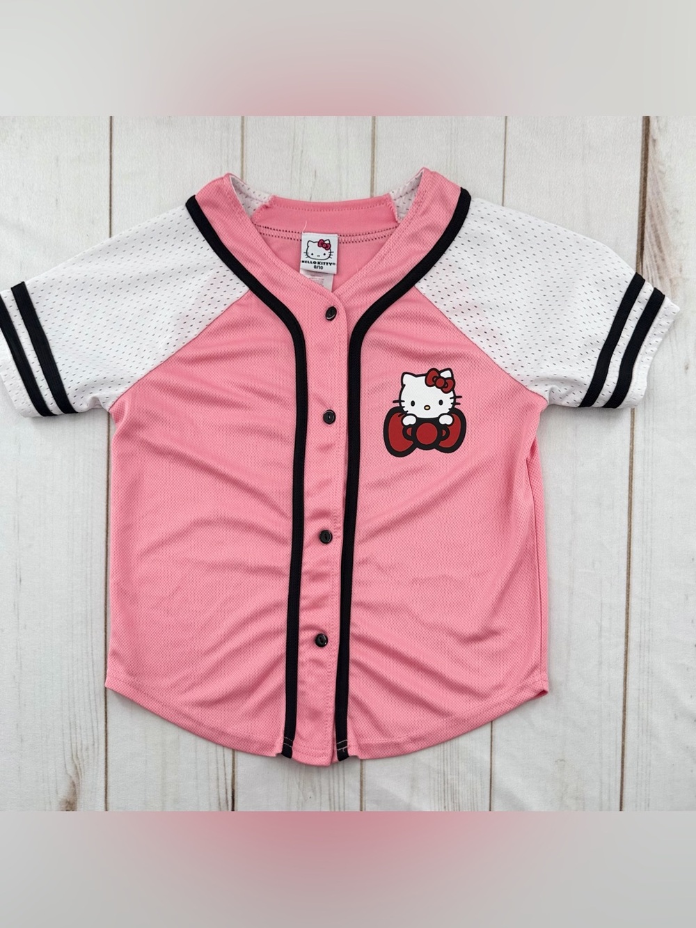 Hello Kitty Pink Baseball Jersey with White Sleeves